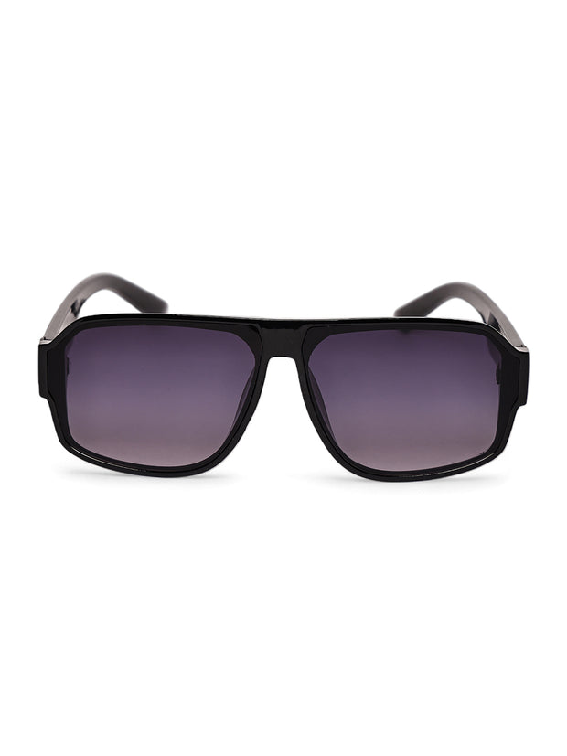 Unisex Black Square Sunglasses with UV Protection