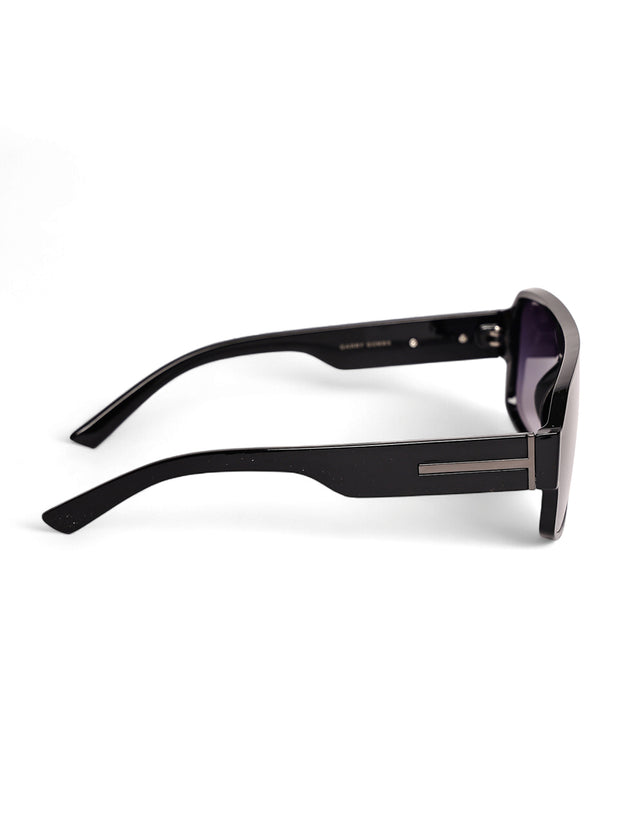 Unisex Black Square Sunglasses with UV Protection