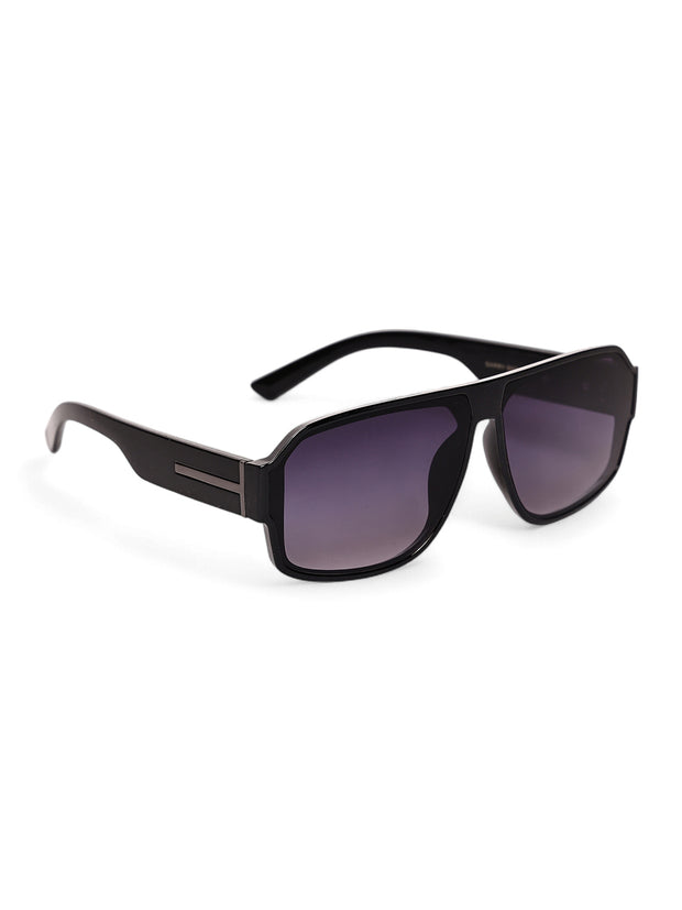 Unisex Black Square Sunglasses with UV Protection