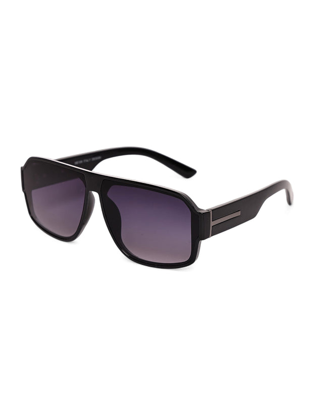 Unisex Black Square Sunglasses with UV Protection