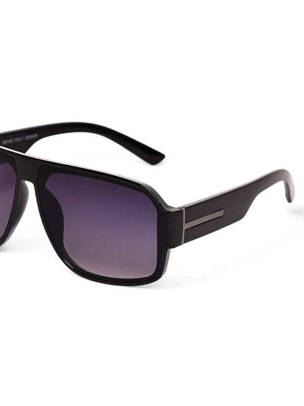 Unisex Black Square Sunglasses with UV Protection