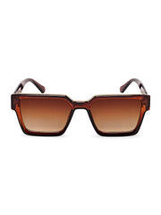 Brown Square Sunglasses With UV Lenses For Unisex