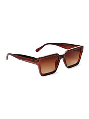 Brown Square Sunglasses With UV Lenses For Unisex