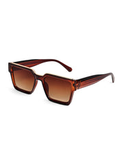 Brown Square Sunglasses With UV Lenses For Unisex