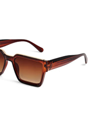 Brown Square Sunglasses With UV Lenses For Unisex