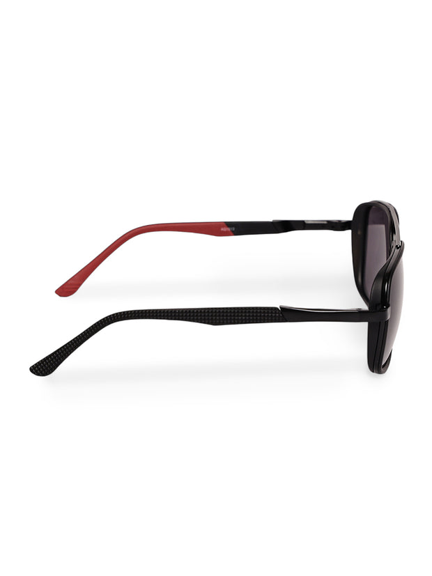 Black & Red Square UV-Protected Sunglasses