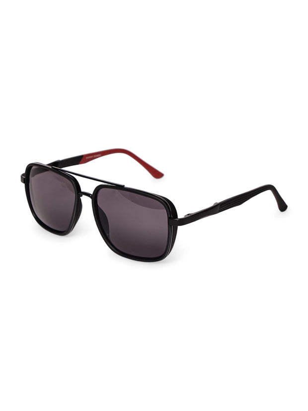 Black & Red Square UV-Protected Sunglasses