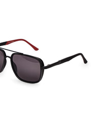 Black & Red Square UV-Protected Sunglasses