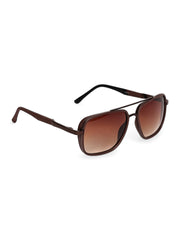 Brown Square UV-Protected Sunglasses