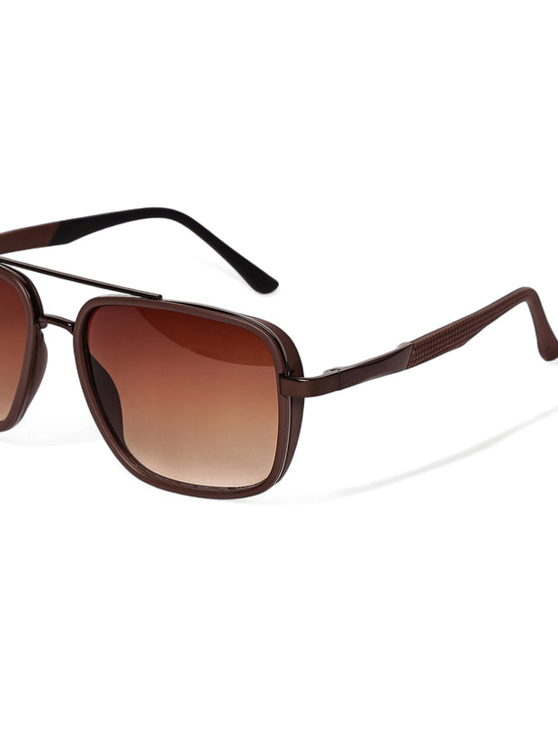 Brown Square UV-Protected Sunglasses
