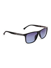 Unisex Blue Rectangular Sunglasses with UV Protection