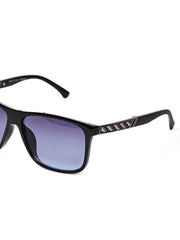 Unisex Blue Rectangular Sunglasses with UV Protection