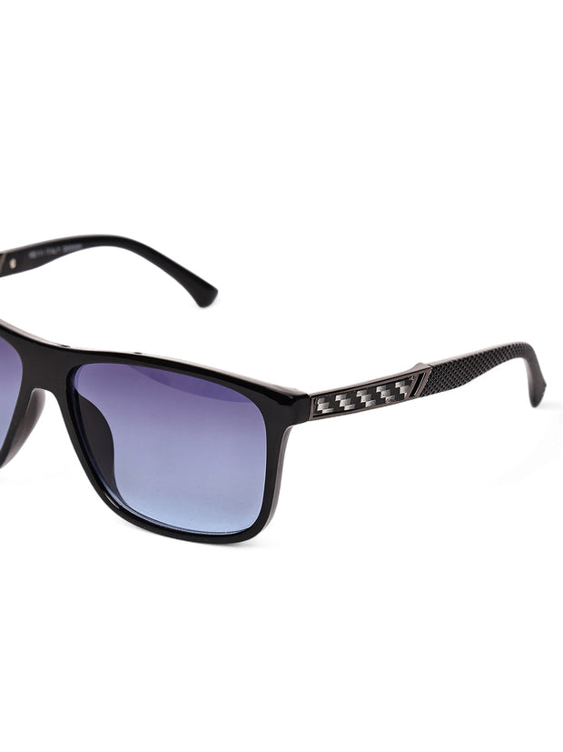 Unisex Blue Rectangular Sunglasses with UV Protection