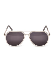 Stylish Full-Rim Silver Aviator Sunglasses