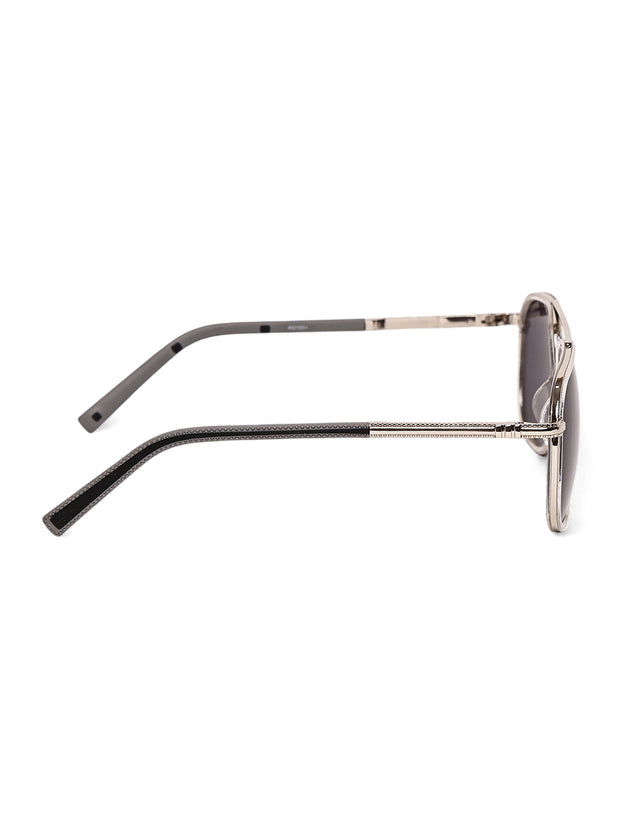 Stylish Full-Rim Silver Aviator Sunglasses