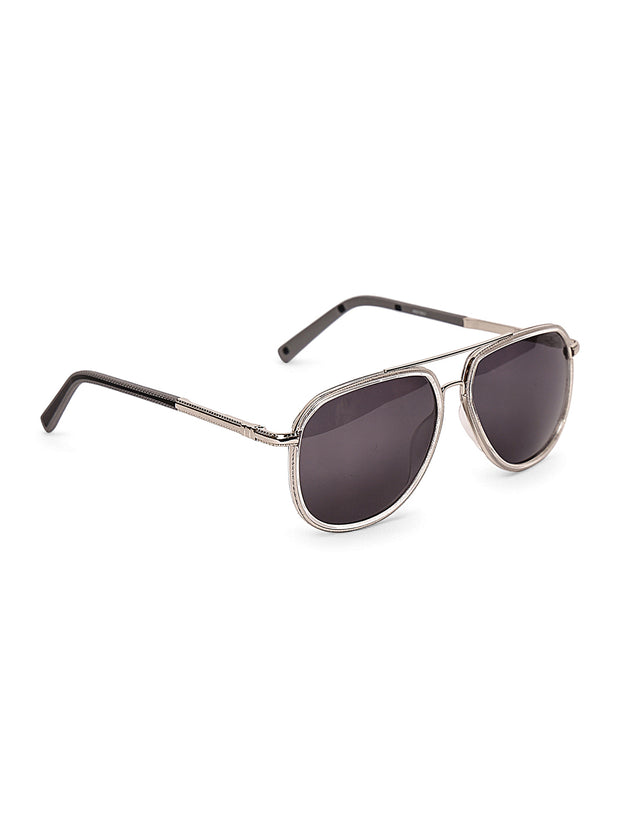Stylish Full-Rim Silver Aviator Sunglasses