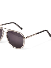 Stylish Full-Rim Silver Aviator Sunglasses