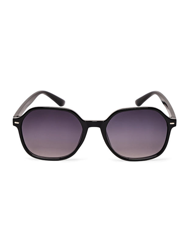 Classic Black UV-Protected Gradient Square Sunglasses for Unisex