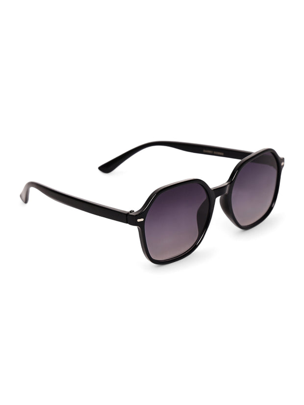 Classic Black UV-Protected Gradient Square Sunglasses for Unisex