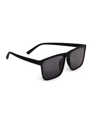 Matte Black Rectangular UV-Protected Sunglasses for Men & Women