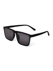 Matte Black Rectangular UV-Protected Sunglasses for Men & Women