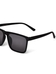 Matte Black Rectangular UV-Protected Sunglasses for Men & Women