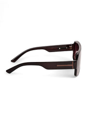 Unisex Brown Square Sunglasses with UV Protection