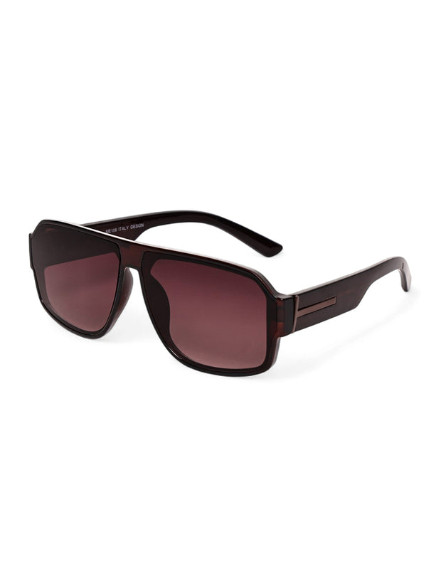 Unisex Brown Square Sunglasses with UV Protection
