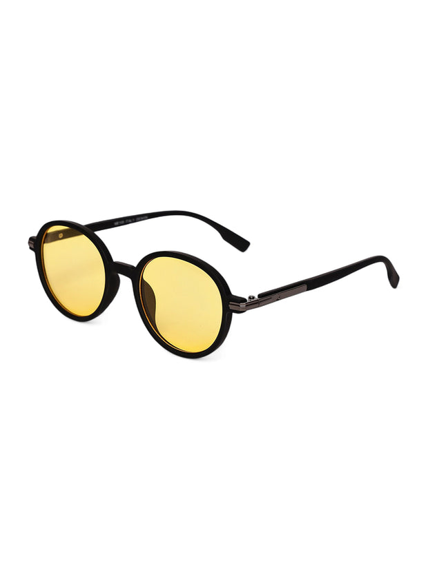Unisex Yellow Round Sunglasses with UV Protection