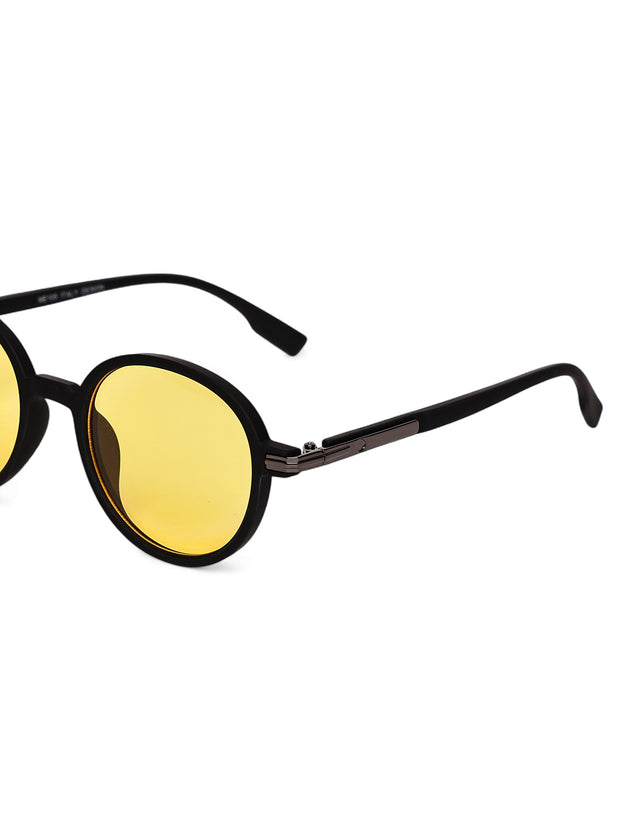 Unisex Yellow Round Sunglasses with UV Protection