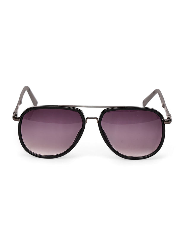 Stylish Full-Rim Grey Aviator Sunglasses
