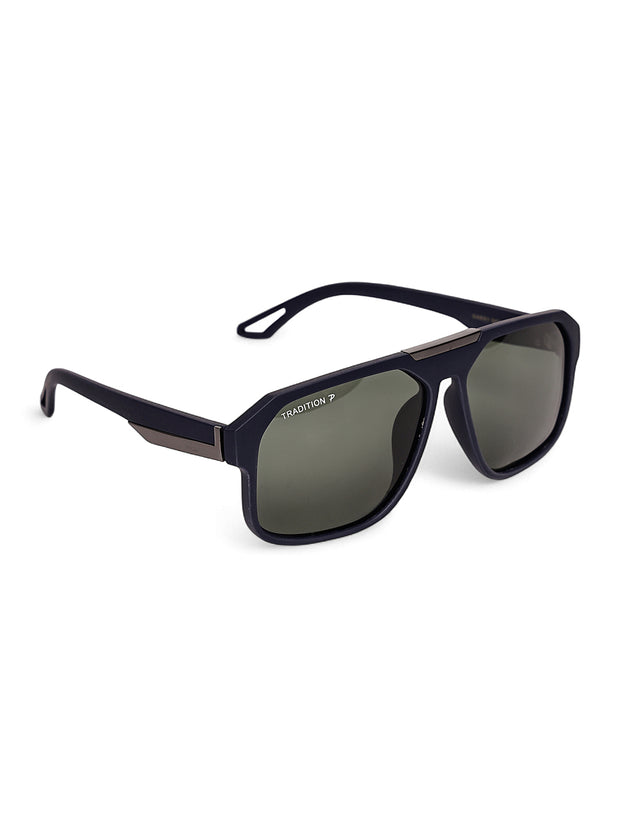 Blue Aviator Square Polarized Sunglasses for Men & Women