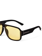 Unisex Yellow Square Sunglasses with UV Protection
