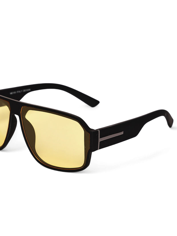 Unisex Yellow Square Sunglasses with UV Protection