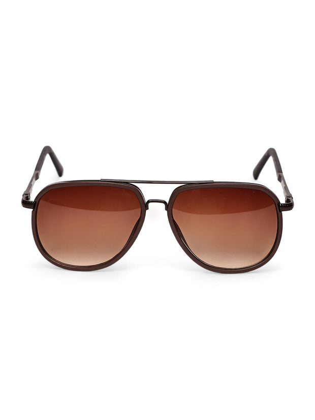 Stylish Unisex Brown Aviator Sunglasses