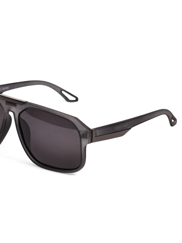 Grey Aviator Square Polarized Sunglasses for Men & Women