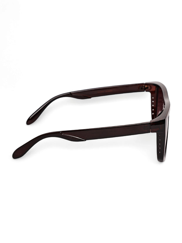Brown Square Sunglasses with UV Protection