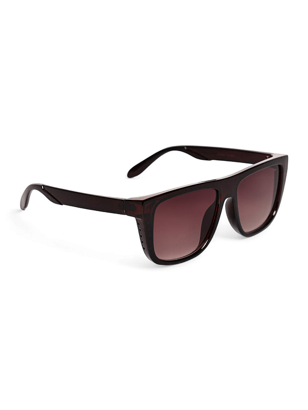 Brown Square Sunglasses with UV Protection
