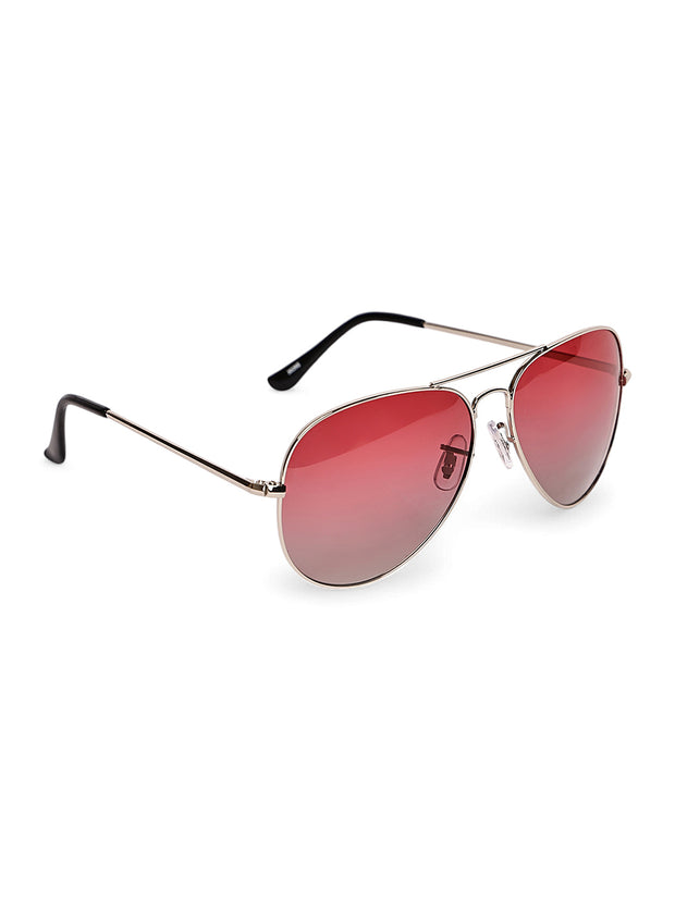 Unisex Red Polorized Aviator Sunglasses