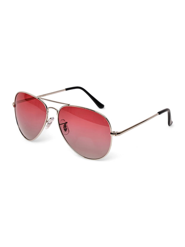 Unisex Red Polorized Aviator Sunglasses