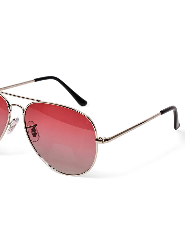 Unisex Red Polorized Aviator Sunglasses