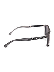 Unisex Grey Rectangular Sunglasses with UV Protection