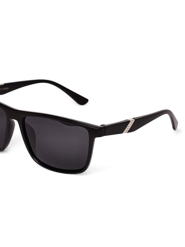 Black Tinted Rectangular UV-Protected Sunglasses for Men & Women