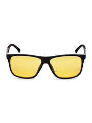 Unisex Yellow Rectangular Sunglasses with UV Protection