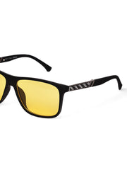 Unisex Yellow Rectangular Sunglasses with UV Protection