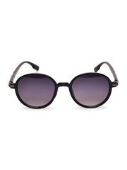 Unisex Black Round Sunglasses with UV Protection