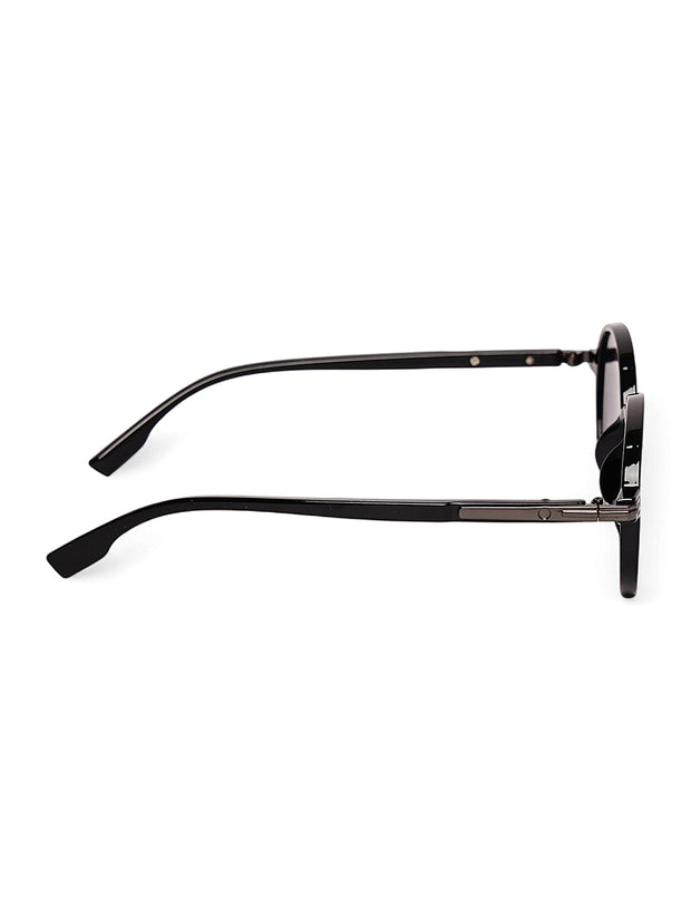Unisex Black Round Sunglasses with UV Protection