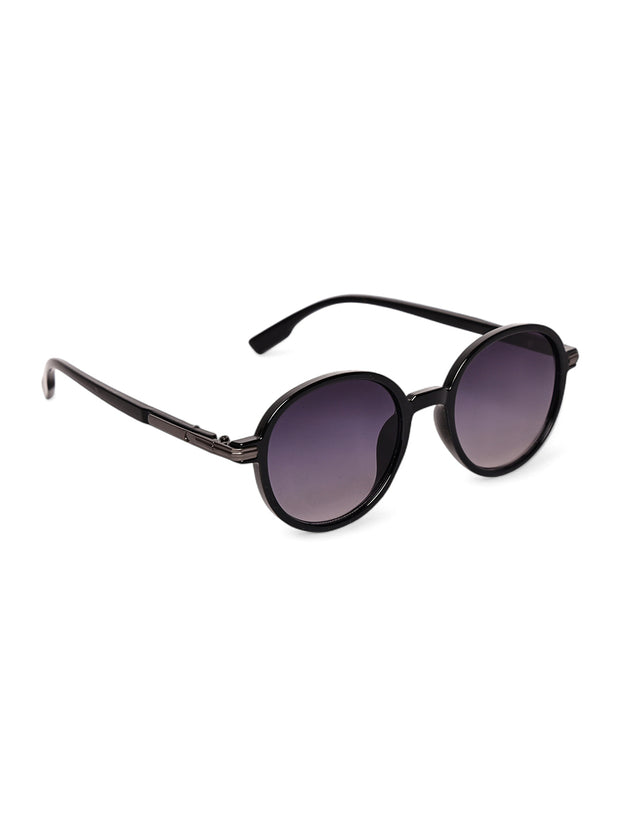 Unisex Black Round Sunglasses with UV Protection