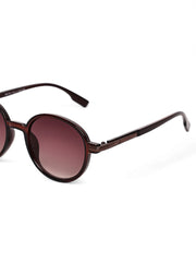 Unisex Brown Round Sunglasses with UV Protection
