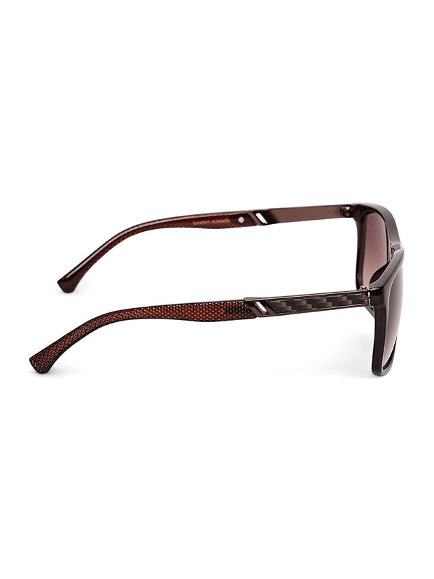 Unisex Brown Rectangular Sunglasses with UV Protection